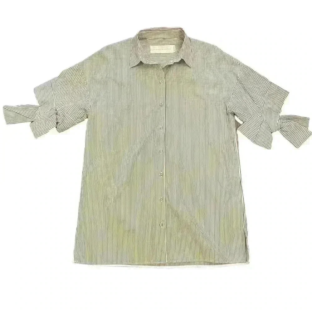 VICTORIA VICTORIA BECKHAM Bow Sleeve ButtonDown Shirt Dress Size 10